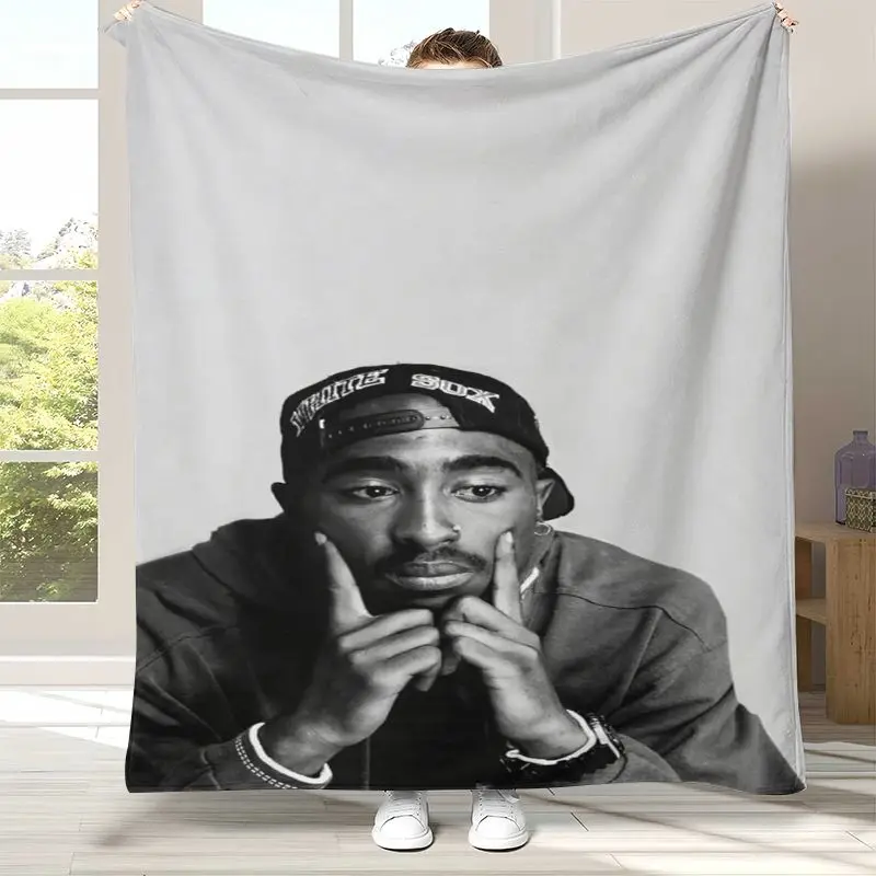 Vintage Tupac 2Pac Thug Life West Coast Rap Legend Flannel Throw Blanket,Cozy Warm Blanket for Bed,Sofa,Living Room,Picnic,Gift