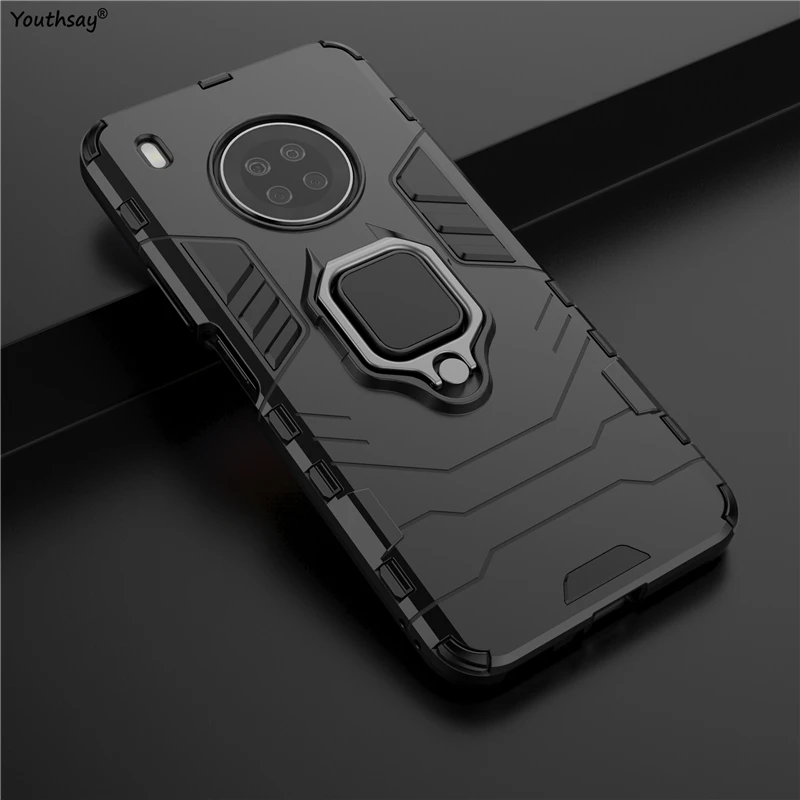 For Huawei Y9A Case Protective Case For Huawei Y9A Cover Armor Silicone Shell Fundas Finger Ring Cover For Huawei Y9A Case