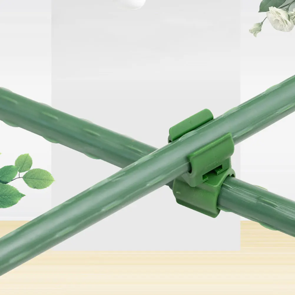 

50pcs Garden Trellis Fixing Buckles Plant Stake Connector Clips Sturdy Plastic Gardening Supplies For Vines Tomatoes Adjustable