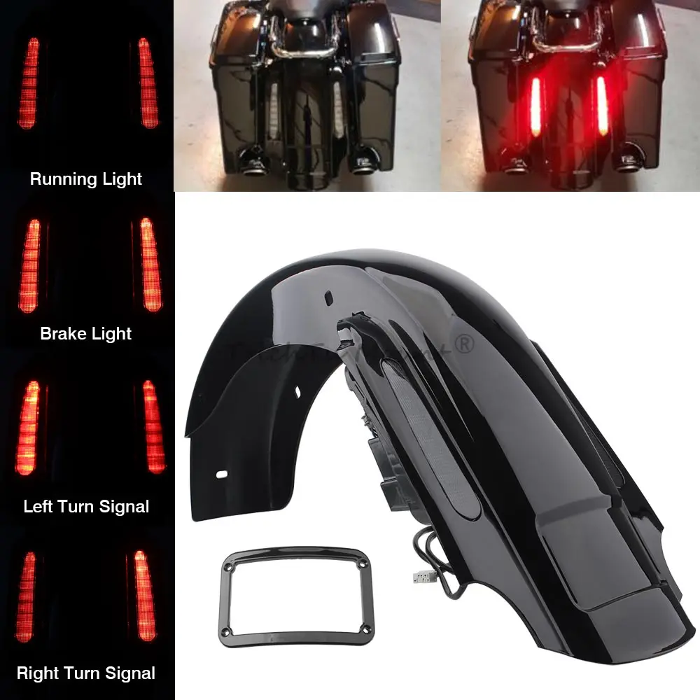 Motorcycle Rear Fender System LED Extension Fascia Light For Harley Touring Electra Street Glide Road King FLHTC FLHRC 1993-2008