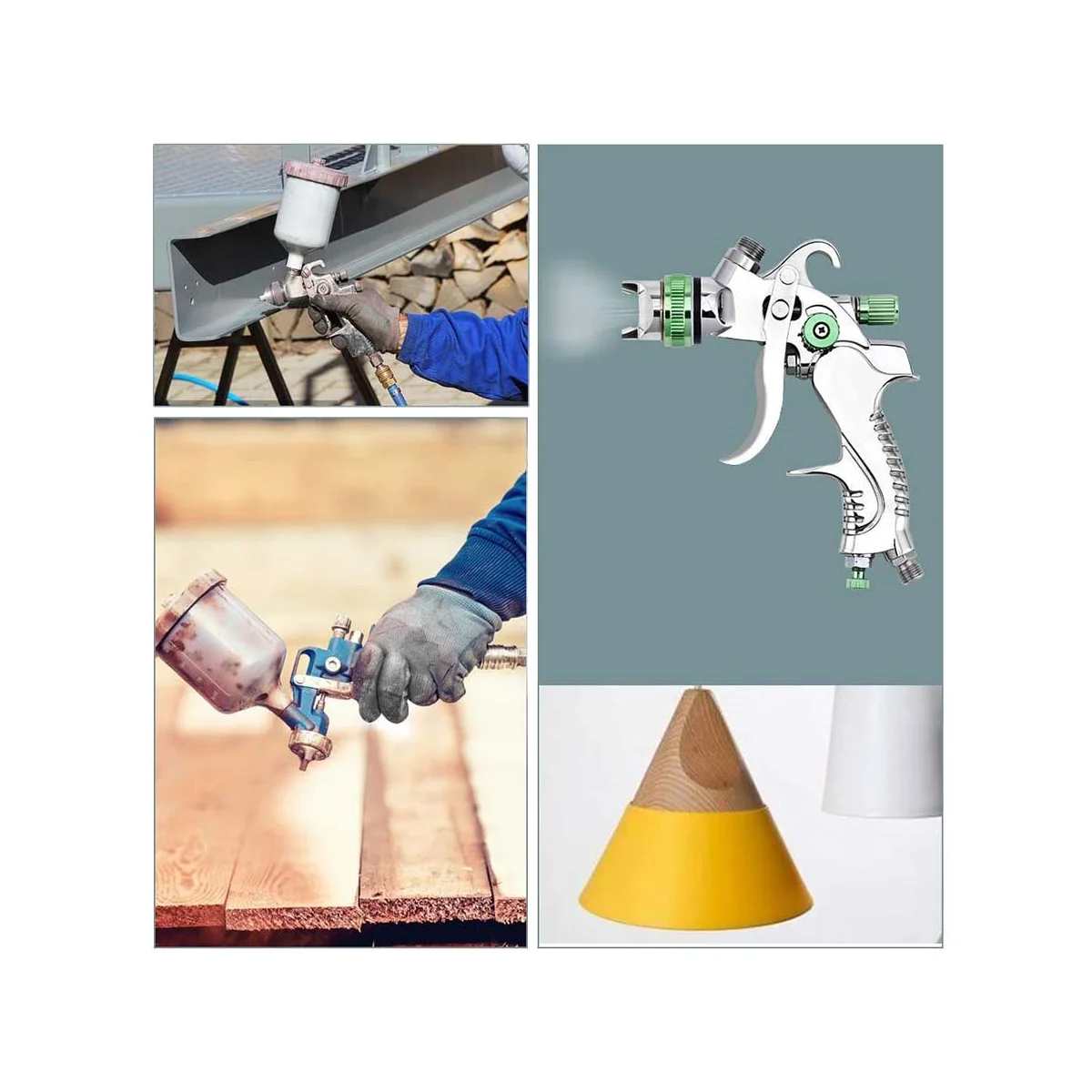Hvlp เครื่องพ่นสเปรย์แบบละอองสูง1.4/1.7/2.0mm 3หัวฉีดพ่นสีแบบ DIY ชุดสีพ่นพ่นสีแบบพกพา