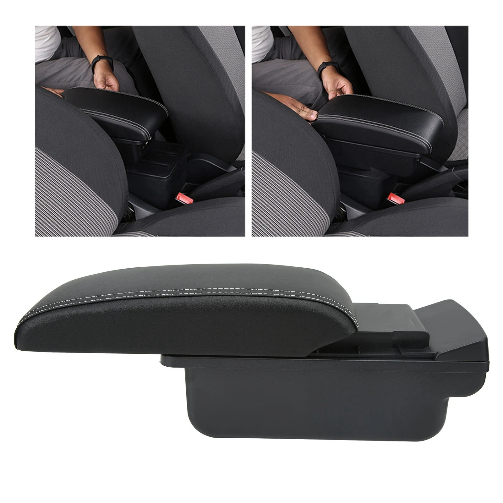 Armrest Box Console Storage Artificial Leather Quiet Closing Replacement For Captur Clio 4