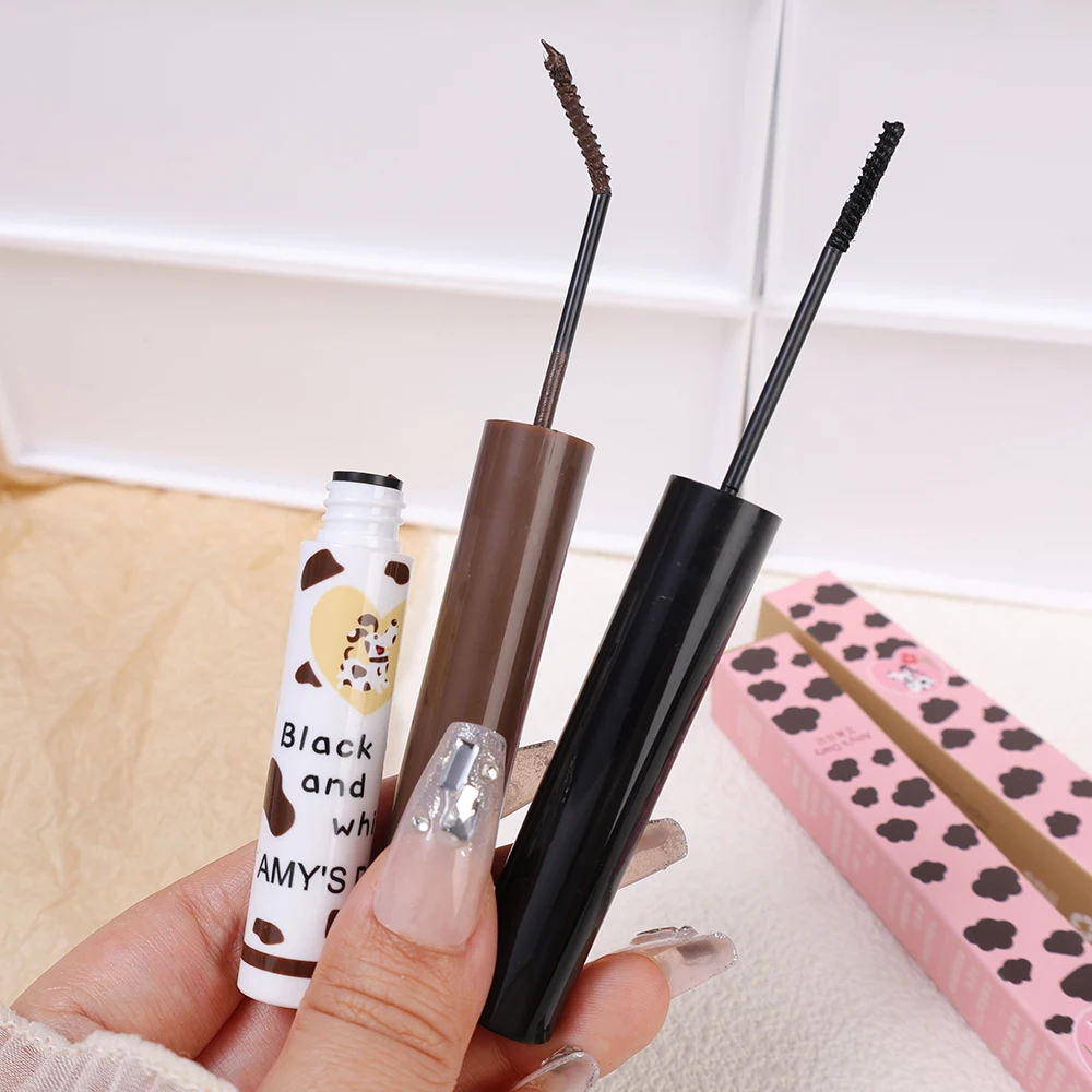 Matte Black Brown Curl Mascara Waterproof Lengthening Lashes Ultra-fine Small Brush Head Non-smudge Lasting Mascara Eyes Makeup