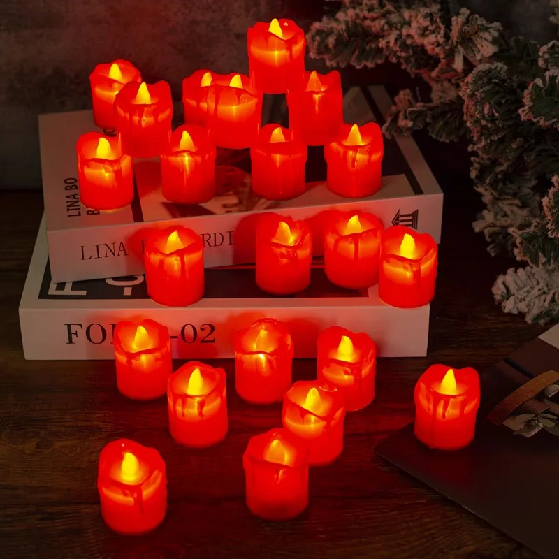 20/1Pcs Flameless LED Candle Lights Flickering Tea Light Fake Candles for Christmas Halloween Wedding Home Decorations Lamps