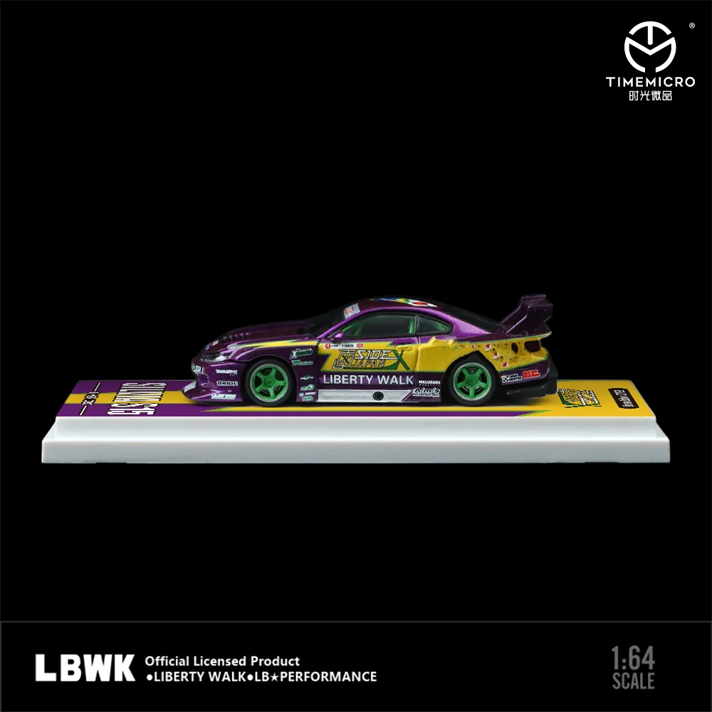 TIME MICRO 1:64 LBWK S15 Purple lightning Painting Alloy Car Model Model Car Collection& Display& Gift