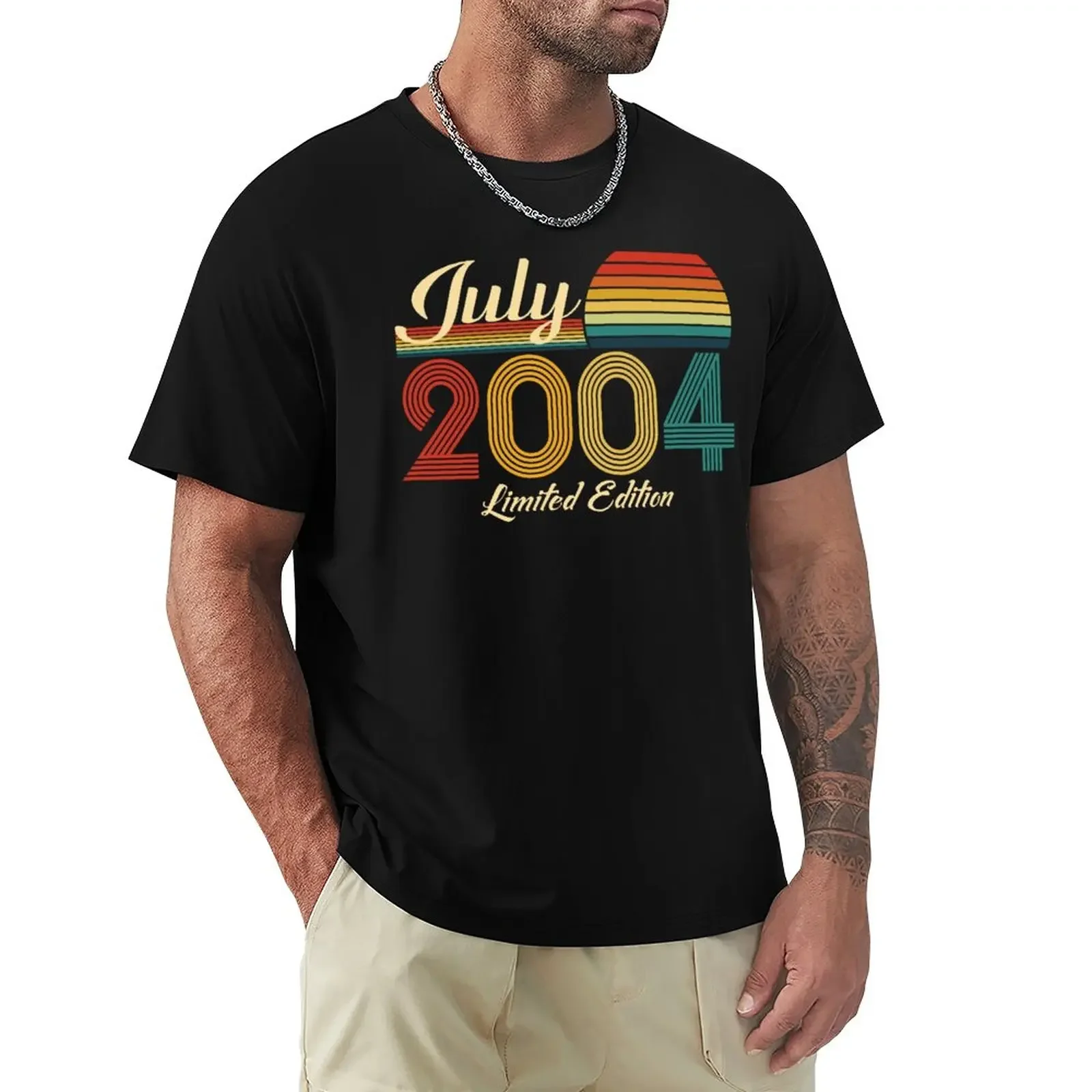 July 2004 Years Of Being Awesome Limited Edition Since Old Vintage Tees T-Shirt Blouse oversized mens vintage t shirts