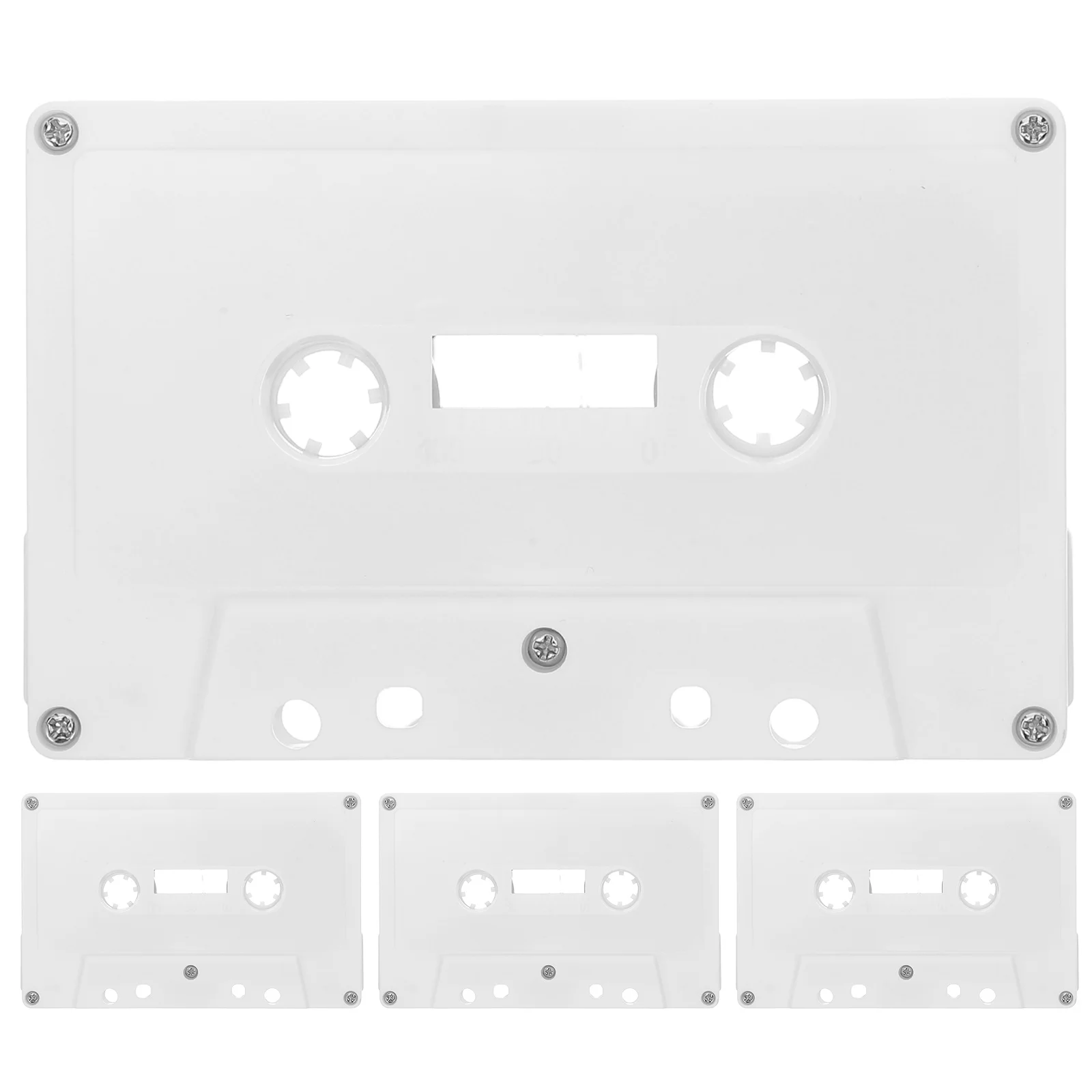 

4Pcs Retro Cassette Tape Storage Box - Vintage Blank Audio Tape Case for Home Studio Classroom Decor - Empty Cassette Organizer