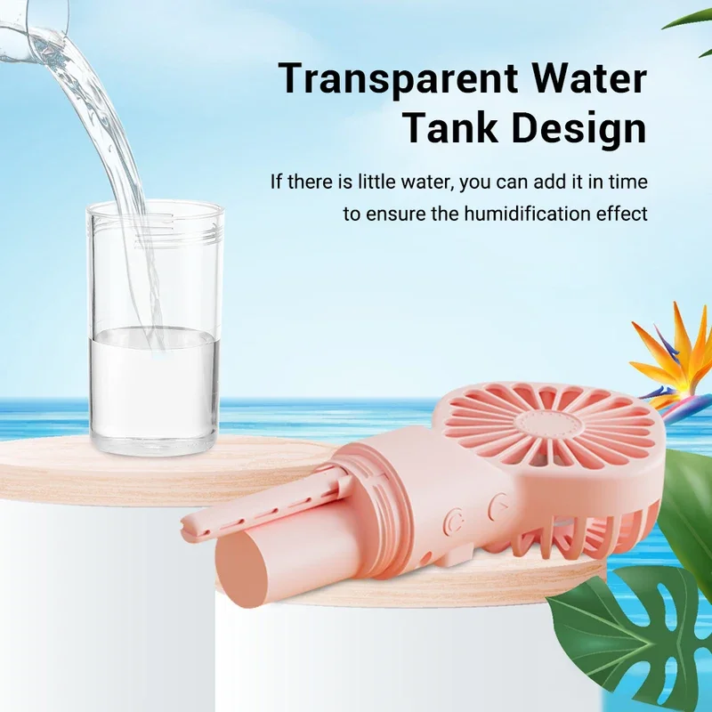 ハンドヘルドミニファン 4 スピード水スプレーミストファン夏冷却ツール USB 充電式ポータブル屋外小型ファン