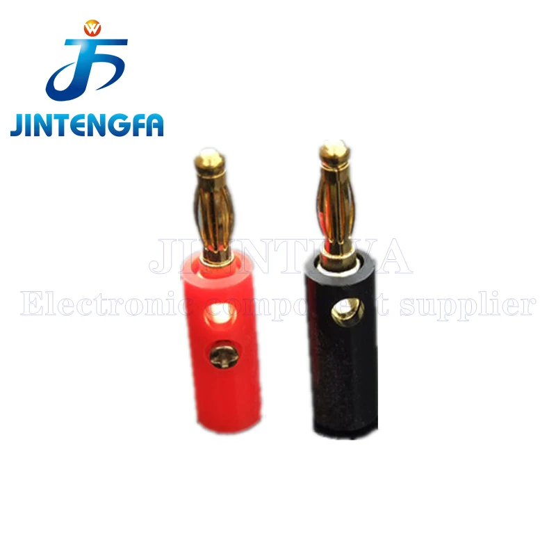 10PCS 4mm Black & Red Wire Audio Speaker Cable Banana Plug Connectors Adapter Binding Post Female Male Socket DIY Connector