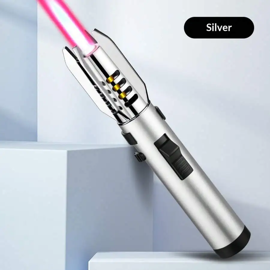 Handcrafted Dual Flame Jet Lighter No Gas Needed Crocodile Design Zinc Alloy Windproof Refillable for Men