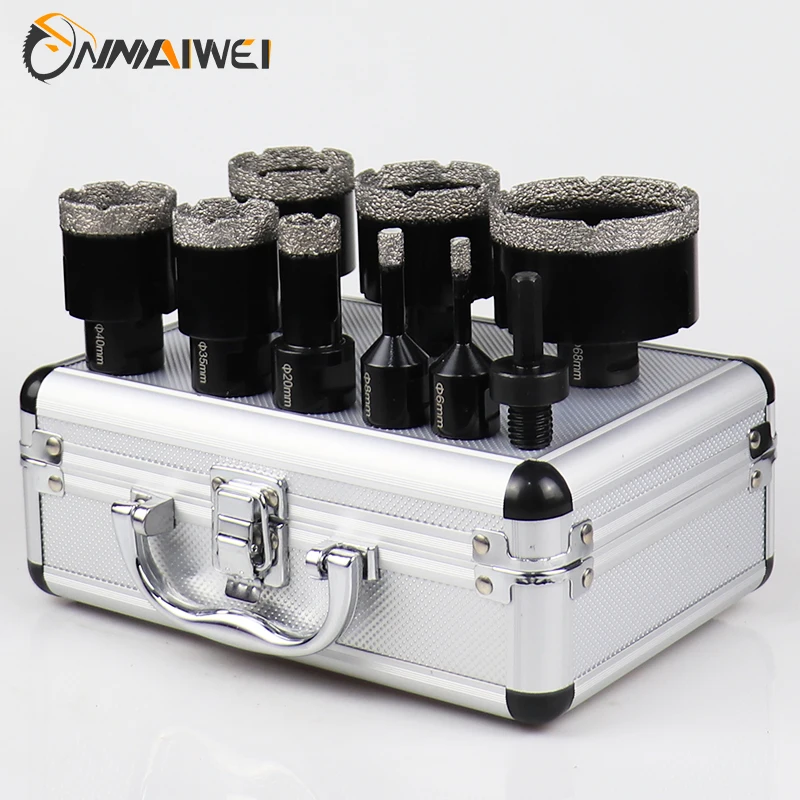 9pcs 6-68mm M14 Vacuum Brazed Diamond Drilling Core Bits Ceramic Tile Hole Saw Granite Marble Drill Bits with M14 Thread