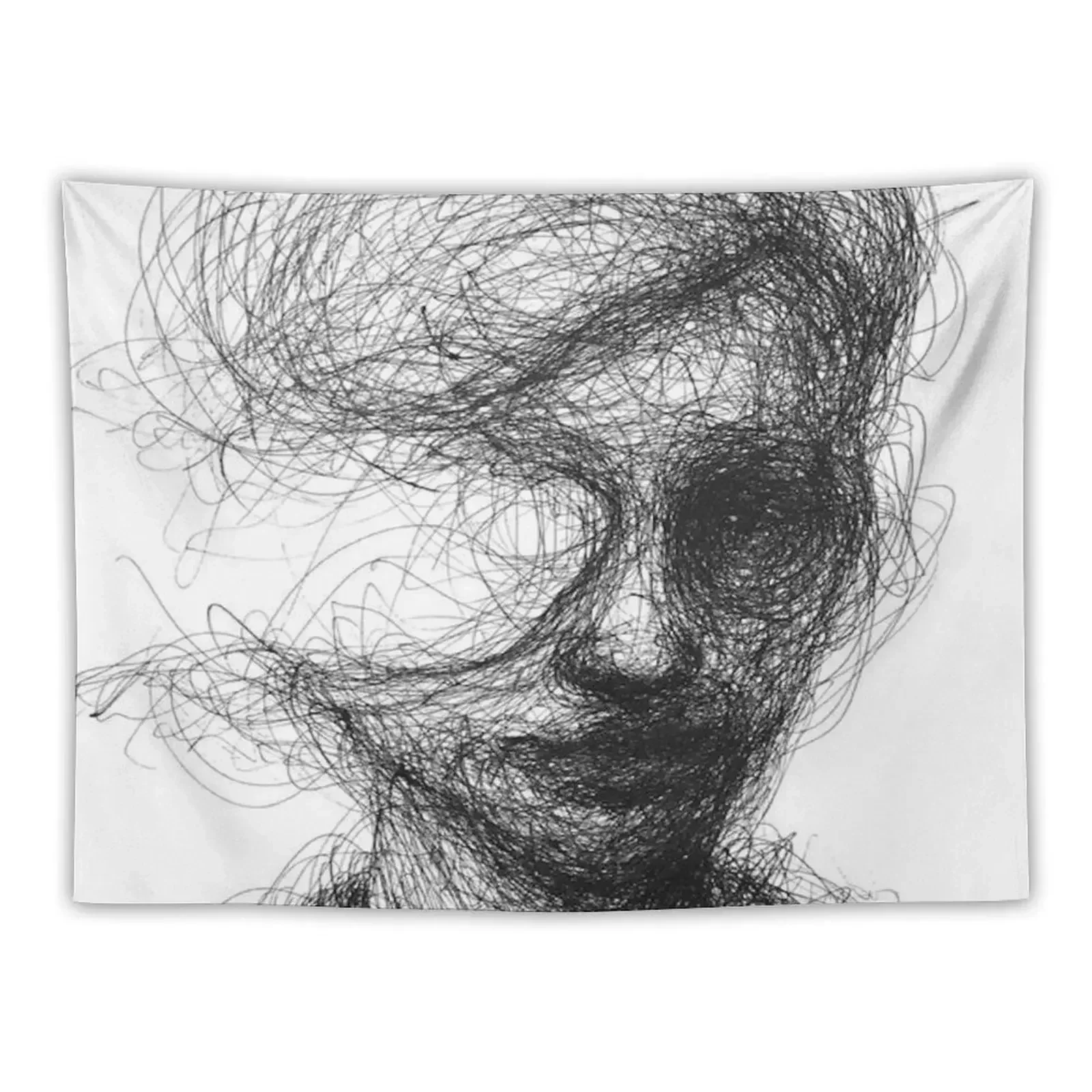 Scribbled portrait of a girl Tapestry Wall Hangings Decoration Room Decor Tapestry