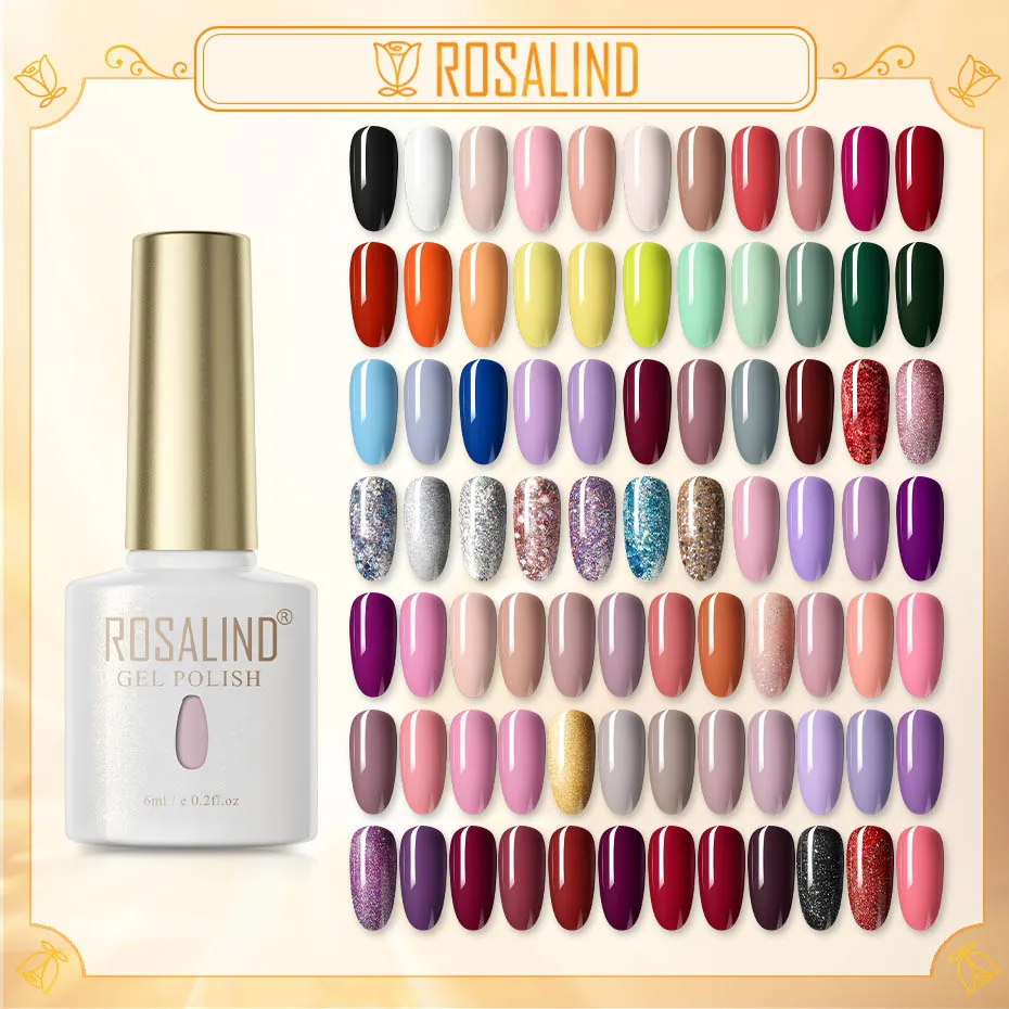 Rosalind 6Ml Gel Nagellak Base Top Coat Semi Permanente Vernissen Hybrid Manicure Nagels Art Naakt Serie Voor Nail gel Polish