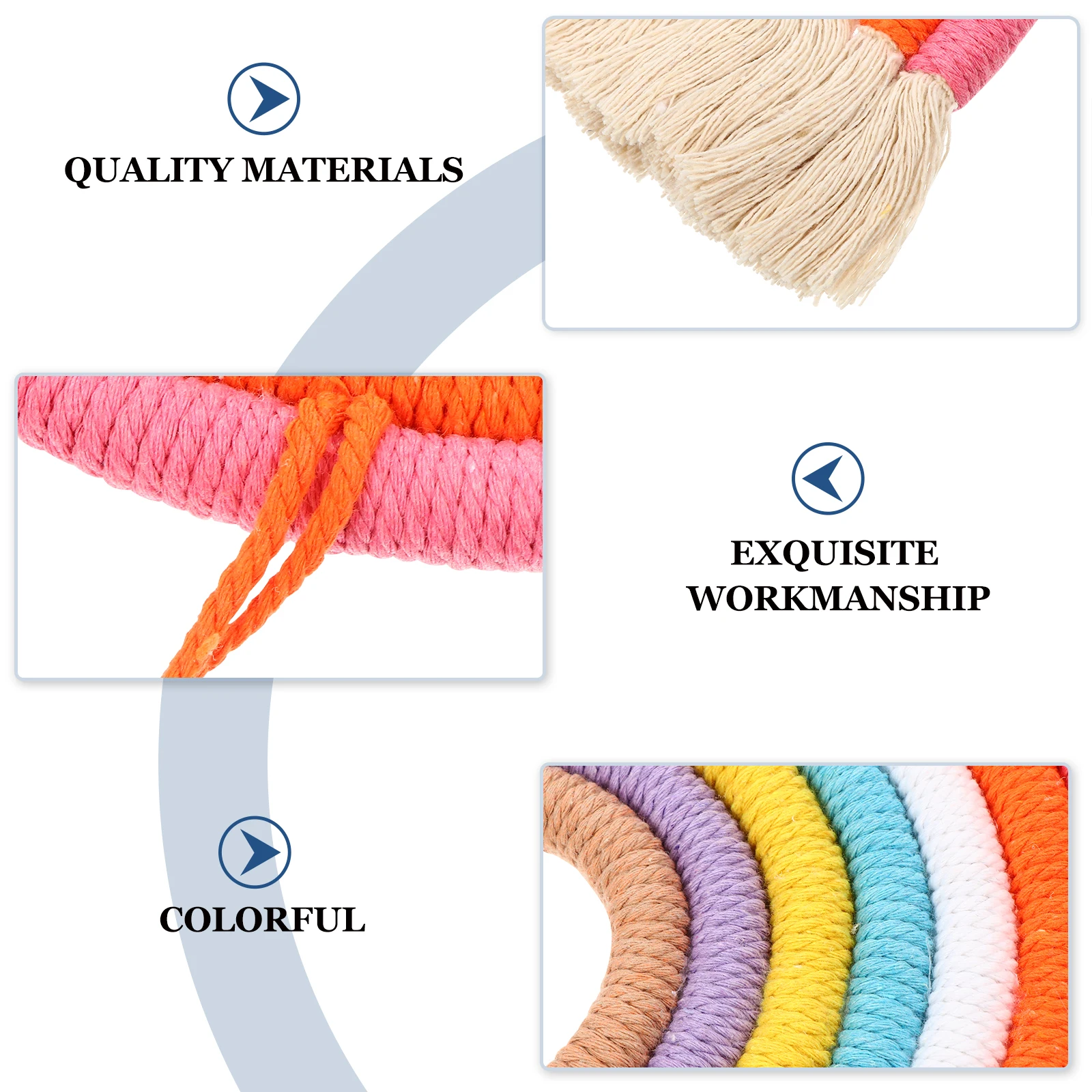 

Rainbow Wall Hanging Pendant Decor Handmade Cotton Rope Weaving Ornament Door Home Adornment Colorful Fashion Design Fade