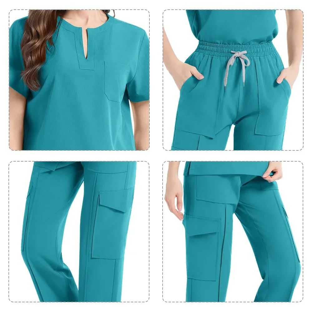 Wielokolorowe medyczne uniformy dla pielęgniarek, damskie komplety scrubsów, kostiumy lekarskie, męskie scrubsy dla lekarzy weterynarii, hurtownia garniturów medycznych.