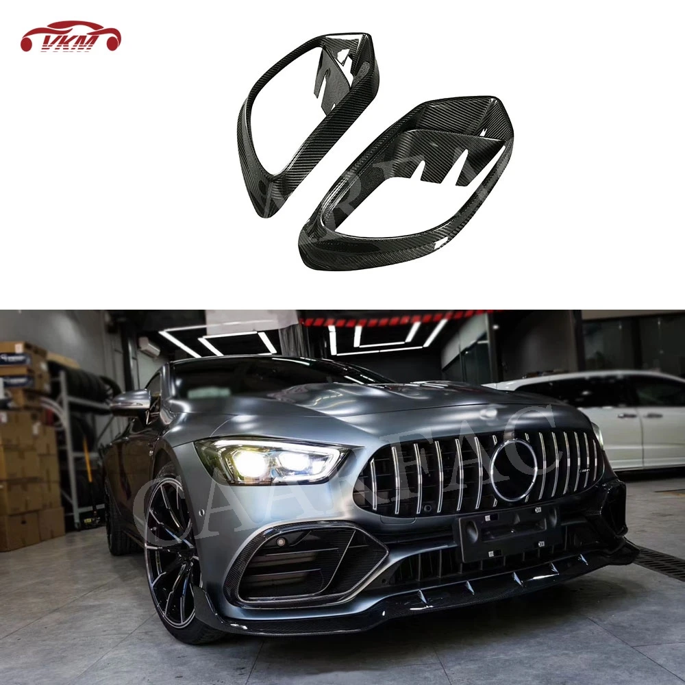 

Dry Carbon Fiber Front Foglamp Trim Mesh Frame For Benz AMG GT50 GT53 2019 2023 B Style FRP Bumper Air Vent Grill Covers