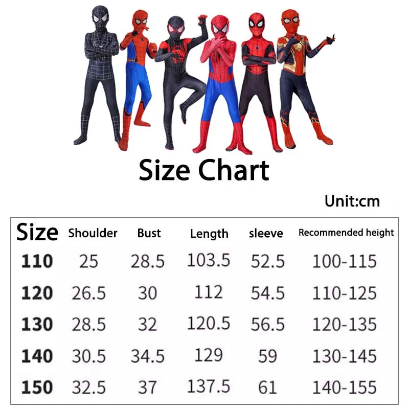 Spiderman Costume for Kids Zentai Suit Spider Man Into The Spider Verse Miles Morales Superhero Cosplay Bodysuit Adult Jumpsuits