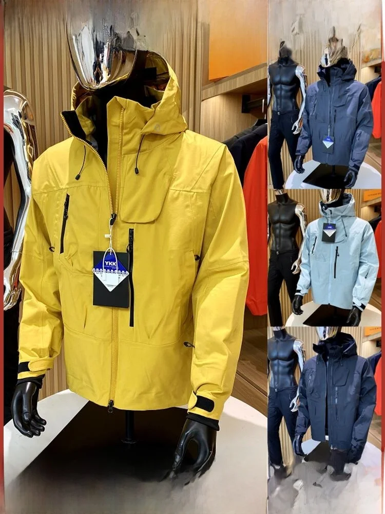 

High-End Men's Outdoor Autumn Winter Hard ell Jaet 27 Pieces Full Glue Waterproof Youth Faion Stand Fit Long Sve