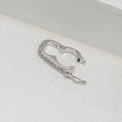 High quality 925 silver clasp,jewelry findings,double row buckle versatile double row long necklace,DIY accessory 9.5x18 mm