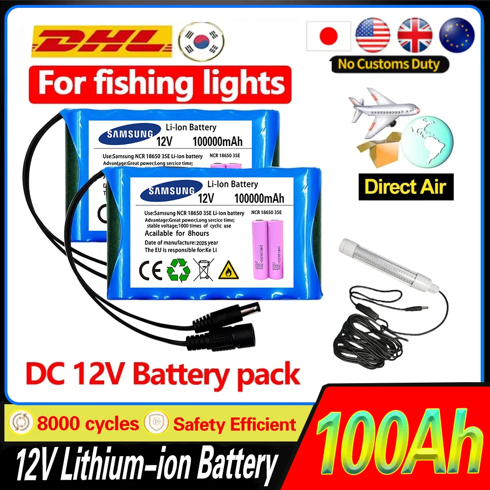 

Superior quality 3S2P 12V 100Ah Samsung 18650 Li-ion Battery Rechargeable Battery Pack Charging Power Bank For GPS Car Camera