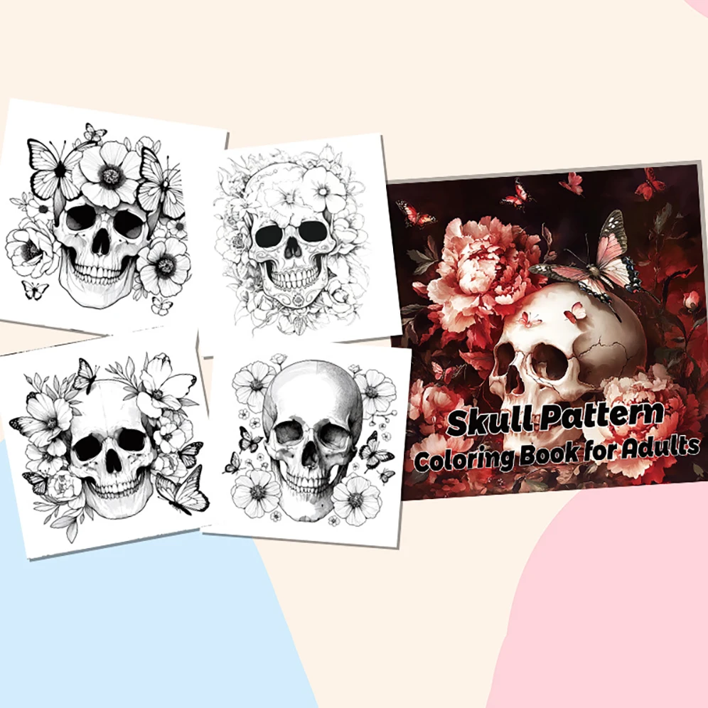 Bview Art Skull Designs Coloring Book for Adults: Detailed Gothic Art Patterns for Relaxation, Mindfulness & Creative Hobby