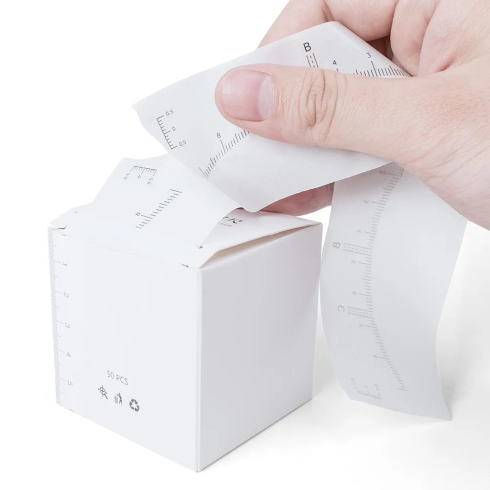 1 ロール眉毛測定ステッカー使い捨て粘着眉スケール定規眉毛ステンシル測定ツールメイクアップ用品