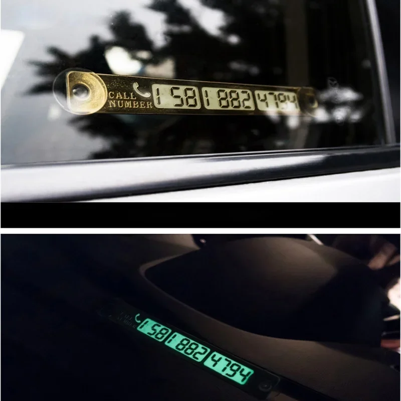 Phone Number Notification Car Temporary Parking Card Suckers Luminous Car Sticker Plate Car styling Interior Accessories