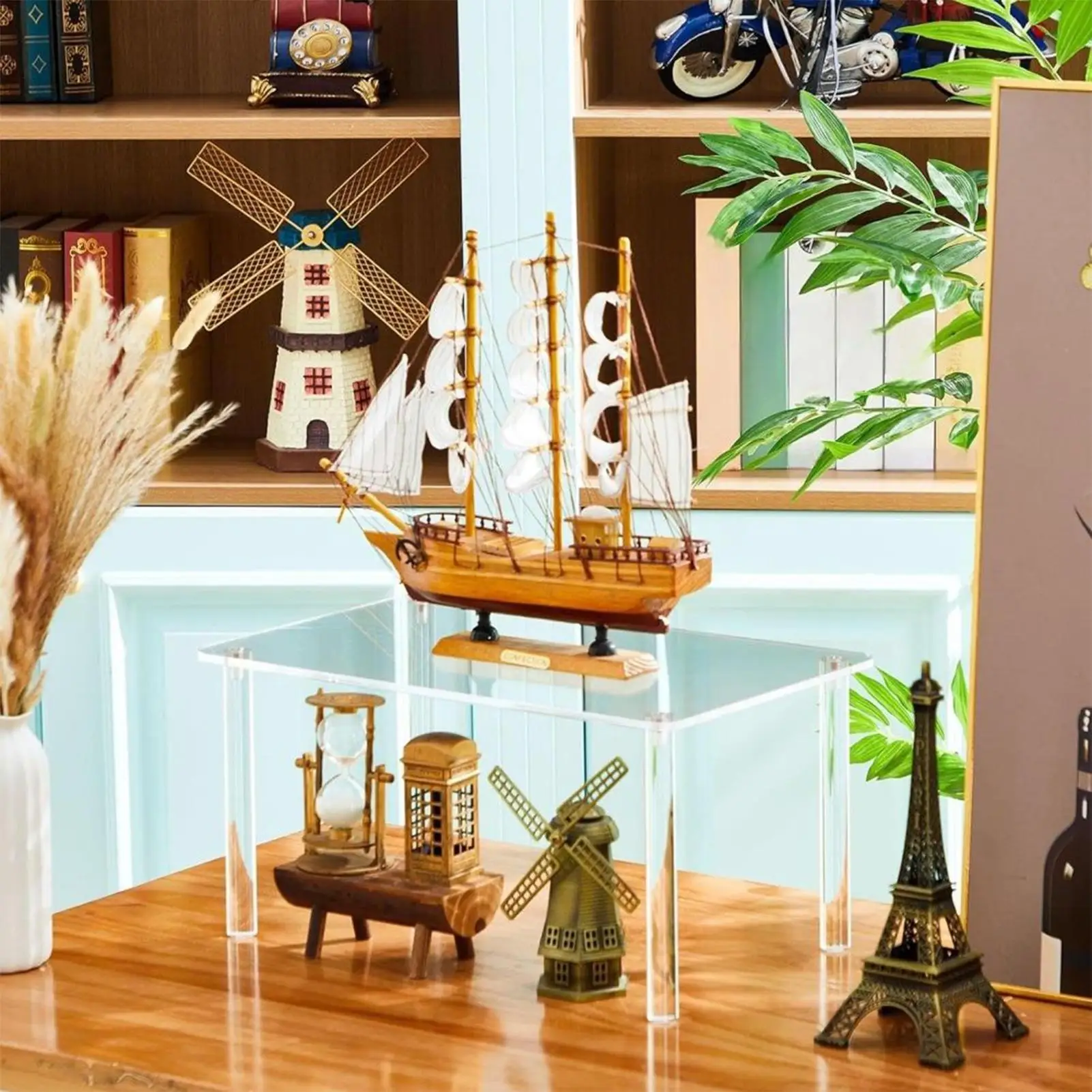 

Risers Display Stands Space Saving 4-Leg Storage Organizer Display Stand Risers For Decor Jewelry Collectible Figurines Flower