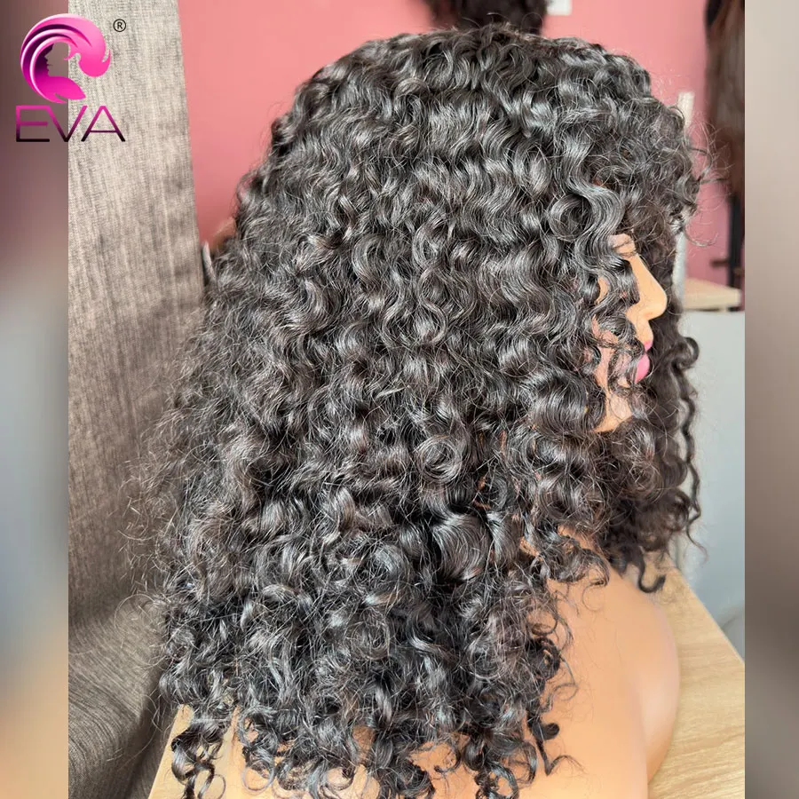 إيفا الشعر مجعد هامش HD الدانتيل الباروكة شعر الإنسان غلويليس HD الدانتيل إغلاق شعر مستعار قبل قطعها ابيض عقدة 13x6 HD الدانتيل الباروكات الأمامية