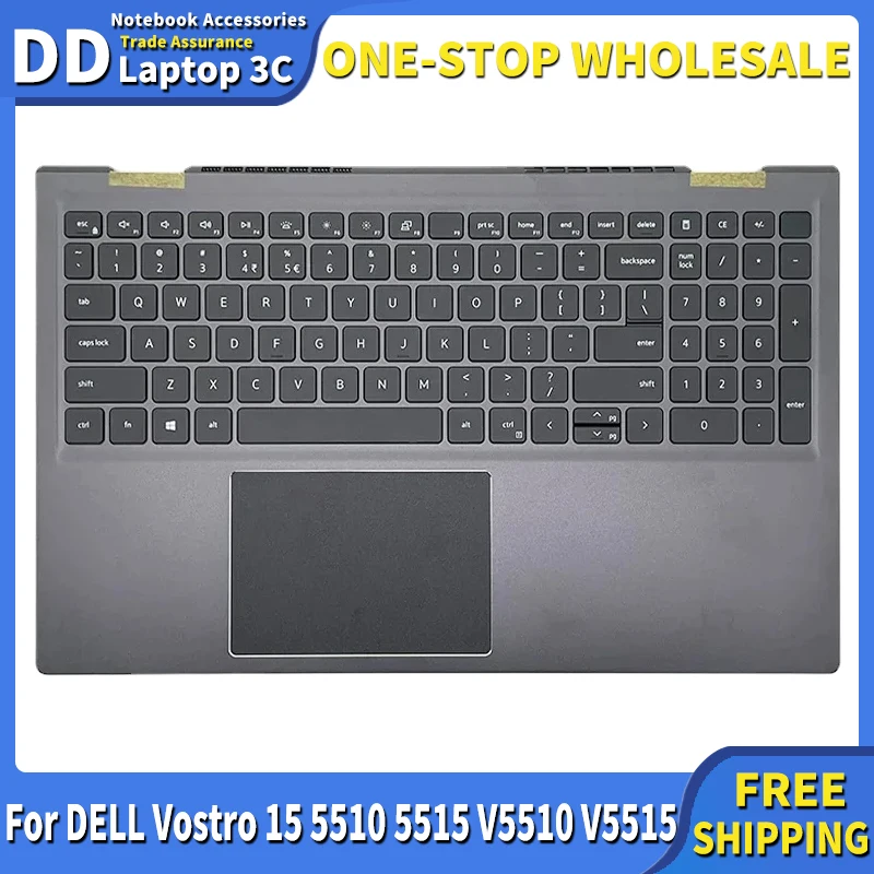 

Оригинальная клавиатура US для ноутбука DELL Vostro 15 5510 5515 V5510 V5515 0VPJVX 0Y64G2, Упор для рук, верхняя крышка, детская подсветка