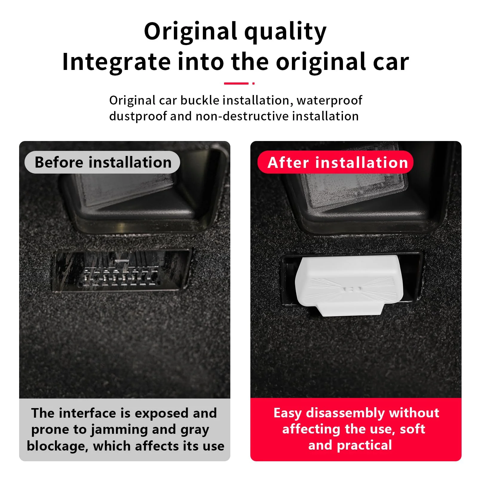 for Tesla OBD port cover, suitable for Model 3/Model Y/X/S, vehicle OBD port waterproof and dustproof protective cover