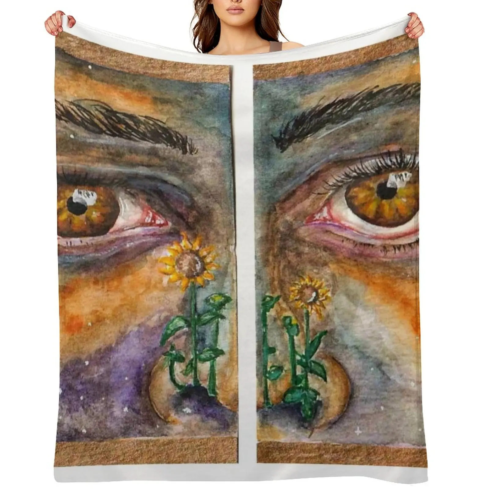 

Space Sunflowers Throw Blanket Soft Big cosplay anime For Sofa Thin Luxury Thicken Blankets