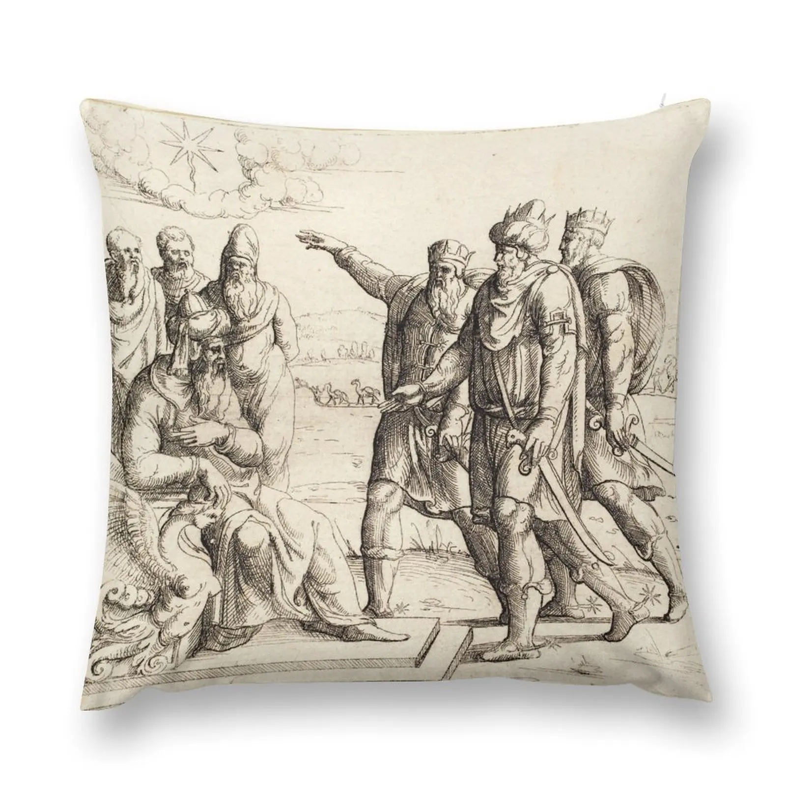 King Herod and the Three Wise Men Throw Pillow Bed pillowcases christmas supplies pillow