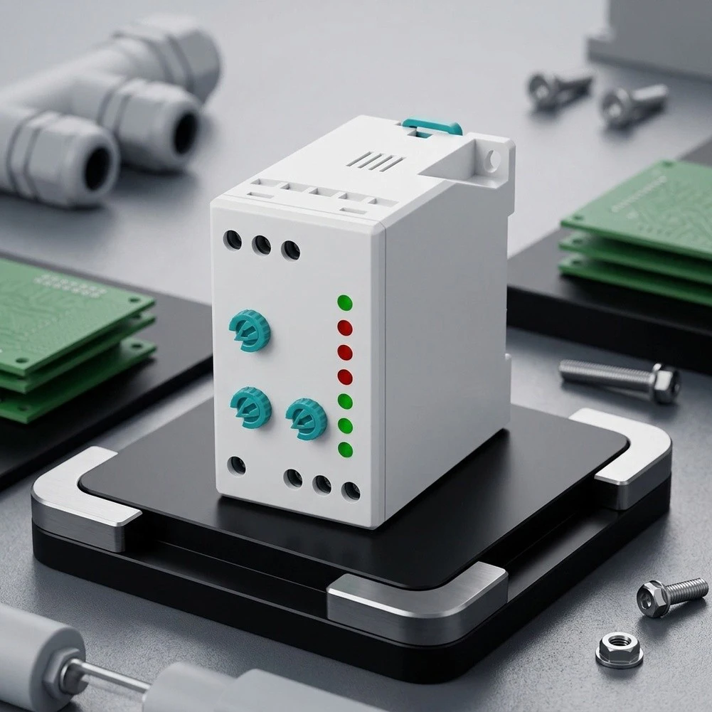 GK-04FN Adjustable Voltage Relay for 3x380V AC + Neutral Systems Featuring Overvoltage Undervoltage and Phase Loss Detection