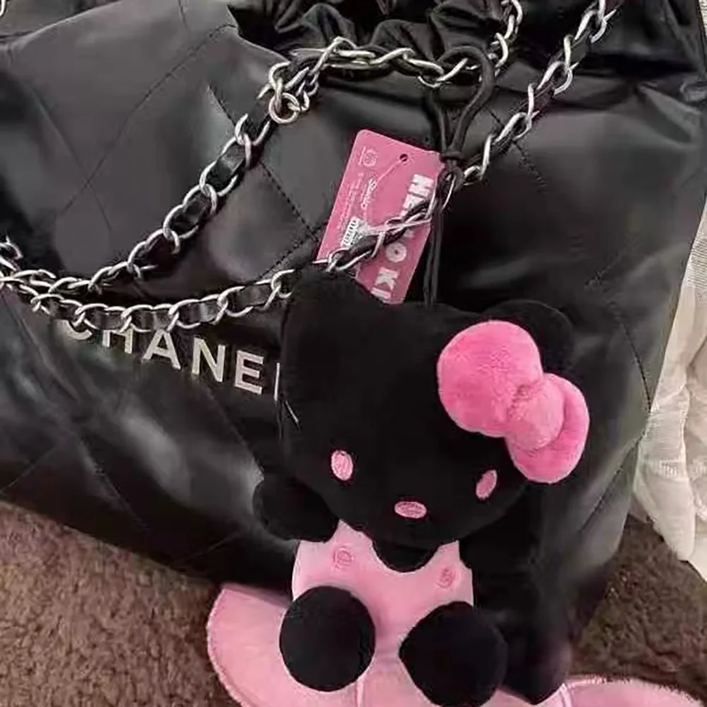 Hello Kitty Plush Doll Keychains Kawaii Anime Figure Keyrings Cute Cartoon Car Rings Soft Stuffed Toys Christmas Gifts For Girls