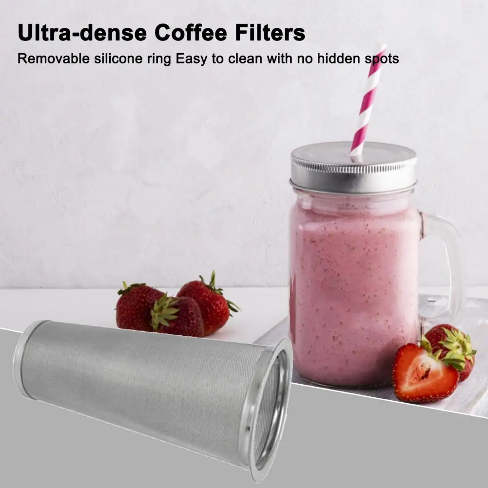 

Iced Coffee Maker Stainless Steel Brew Coffee Filter Fine Mesh Wide Mouth Jar Tea Infuser Premium Kitchen Supplies for Iced Tea