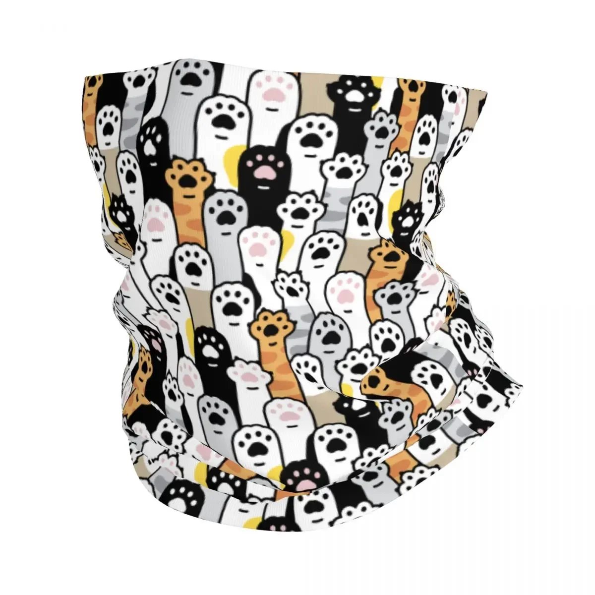 Custom Dog Footprint Cat Paw Pattern Neck Gaiter Men Women Windproof Winter Bandana Scarf for Ski