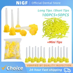 50pcs Dental Mixing Tips Disposable Silicone Rubber Mixing Head Dentistry Materials Silicone Rubber Gun Conveying Mixing Tubes