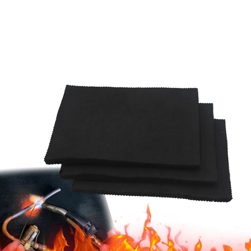 Couverture de protection en feutre 2,4 pour le soudage, feuille de protection noire, fibre de carbone, haute température, 300x200mm, durable, pack de bouclier de torche