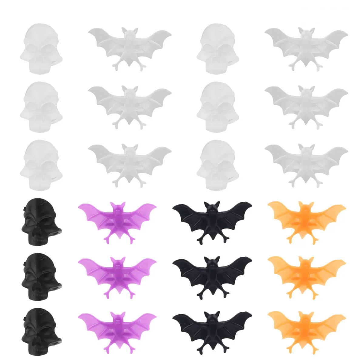 

50Pcs Kids Halloween Colorful Plastic Finger Rings Party Decoration Cartoon Rings Birthday Gifts Prizes Finger Accessories