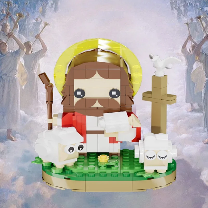 MOC Classic Christianity God Shepherd Building Block Easter Day Jesus Bricks Assemble Toys Creative Educational Children Gifts