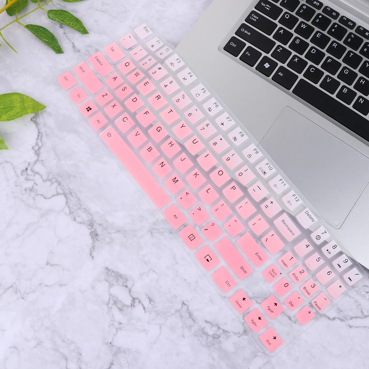 

2Pcs Silicone Keyboard Protective Cover Gradient Pink 15.6 Inches Laptop Keyboard Cover Spill Proof Dirt Resistant Breathable