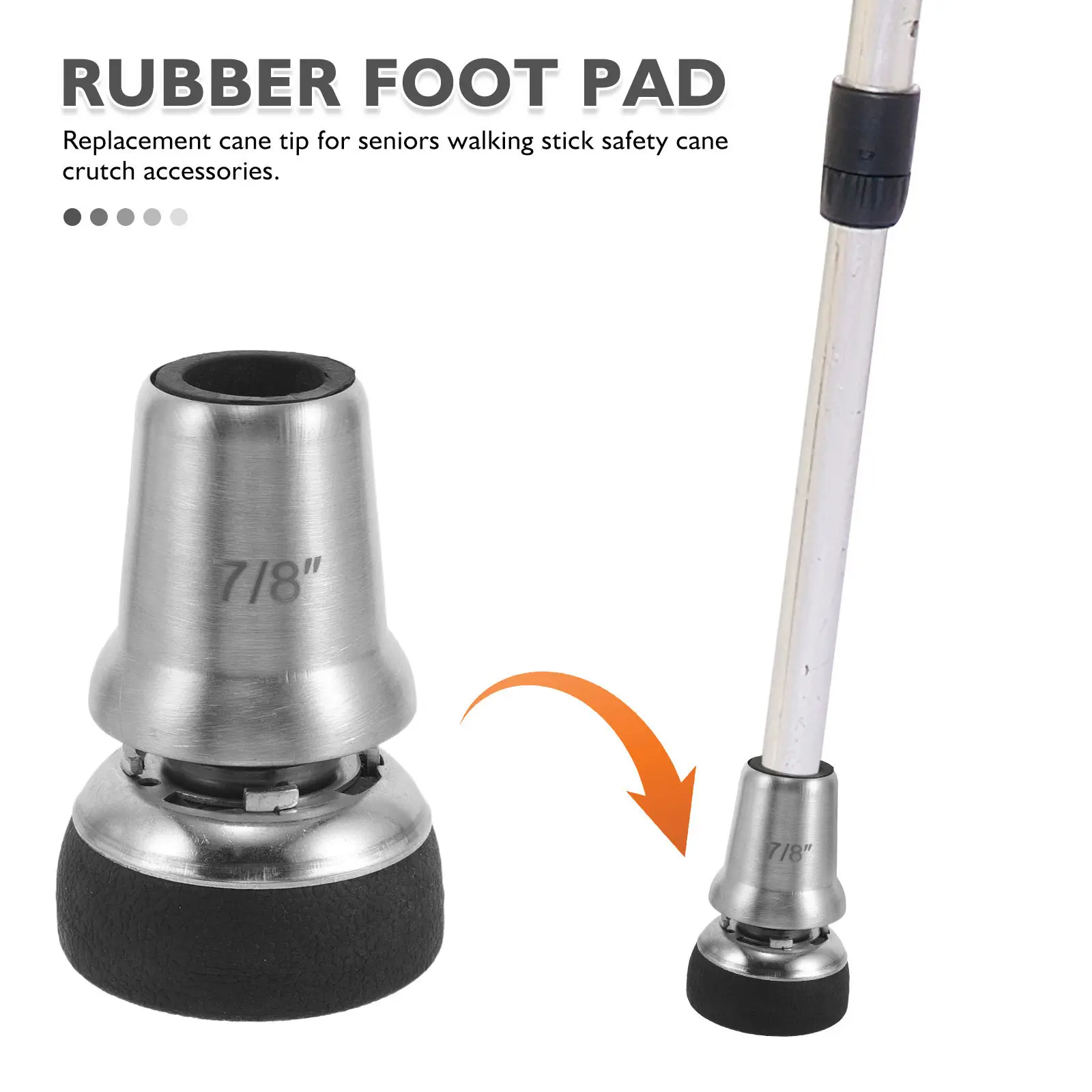 7 8 Adjustable Crutch Tip Rotation Anti Slip Rubber Cover for Walking Stick Cane Walking Cane Protective Cover