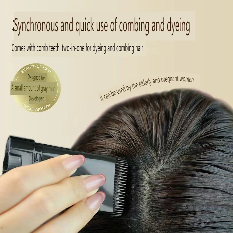 Temporary Hair Coloring Covered 2 In1 Hair Dye Stick with Combs White Hair Black Brown Coffee Long Lasting Hairline Pen Washable