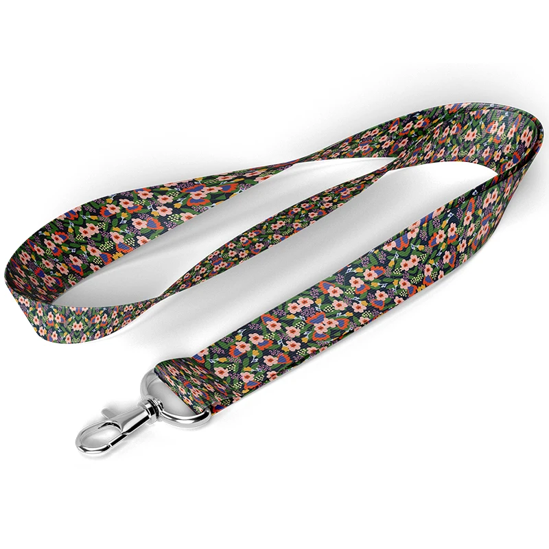 A2075 Flowers Lanyard Leaves Neck Strap for key ID Card Cellphone Straps Badge Holder DIY Hanging Rope Neckband Accessories