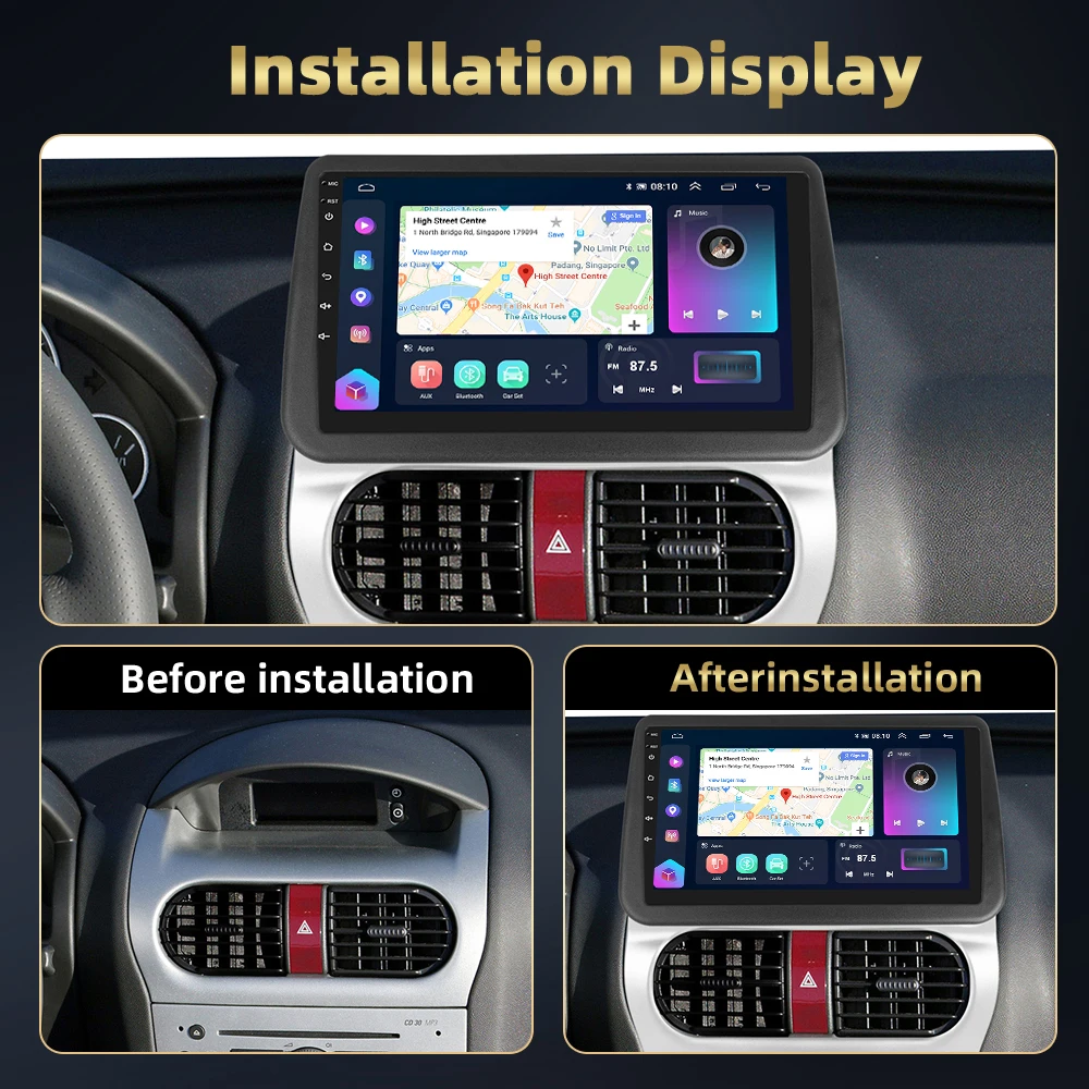 Podofo 8 + 128G 2Din صوت السيارة لأوبل كومبو 2001-2011/كروسا 2000-2006 /تيجرا 2004-2009 Carplay أندرويد السيارات واي فاي GPS BT RDS DSP