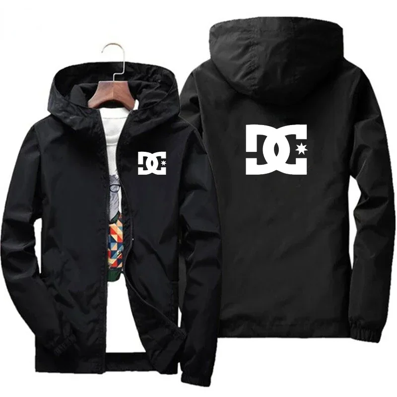 

New men's windproof and waterproof jacket, outdoor casual jacket, spring and autumn printed hooded top