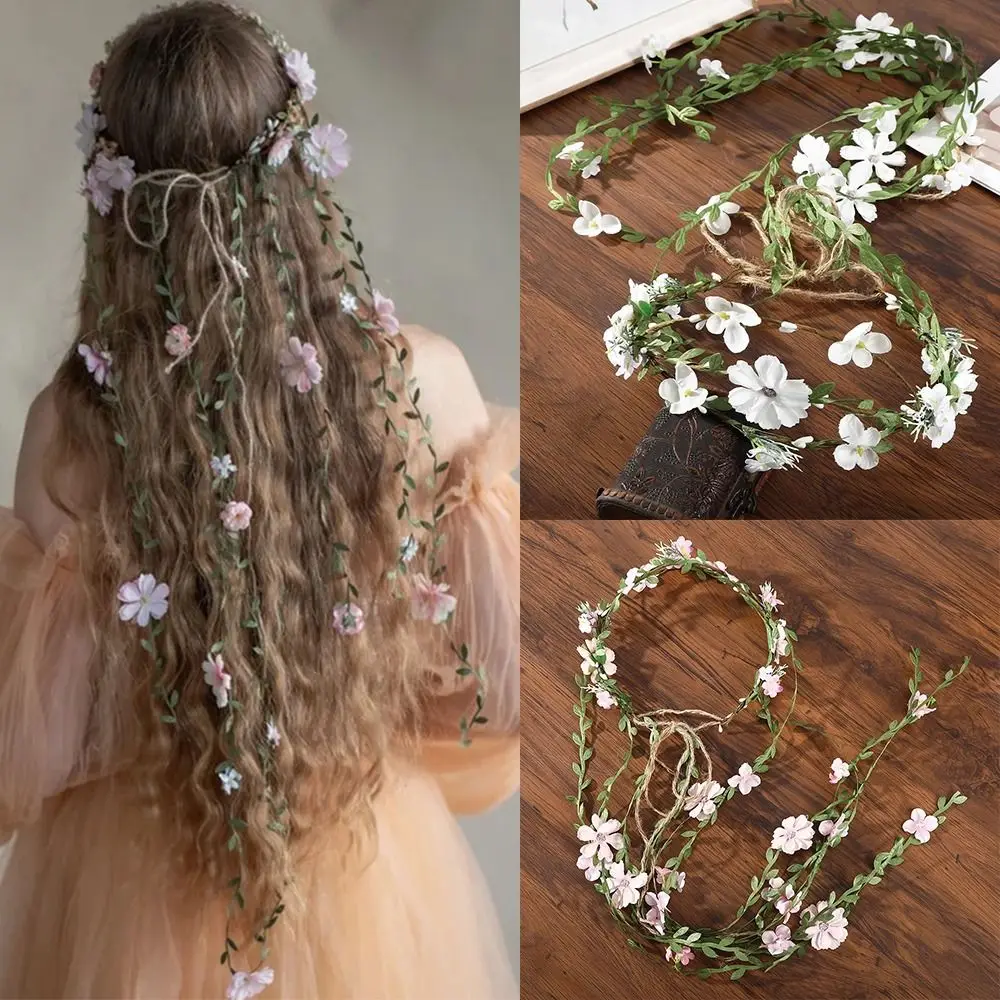 New Bohemian Rattan Crown Headband Flower Vines Headdress Hair Accessories Floral Wreath Hairstyles Wreath Head Band Girls