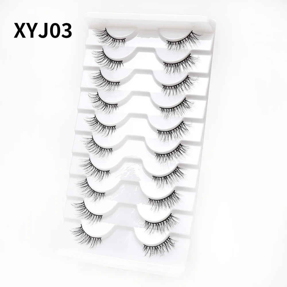 New 10 Pairs half Natural False Eyelashes Fake Lashes Long Makeup 3D Mink Lashes Extension Eyelash Mink Eyelashes for Beauty