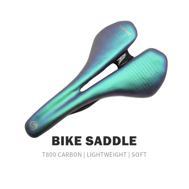 SAMANA  Carbon Saddle MTB/Road 270*168MM Bike Saddle Super Light Leather Carbon Cushions Carbon Rails Bicycle Seat bike seat